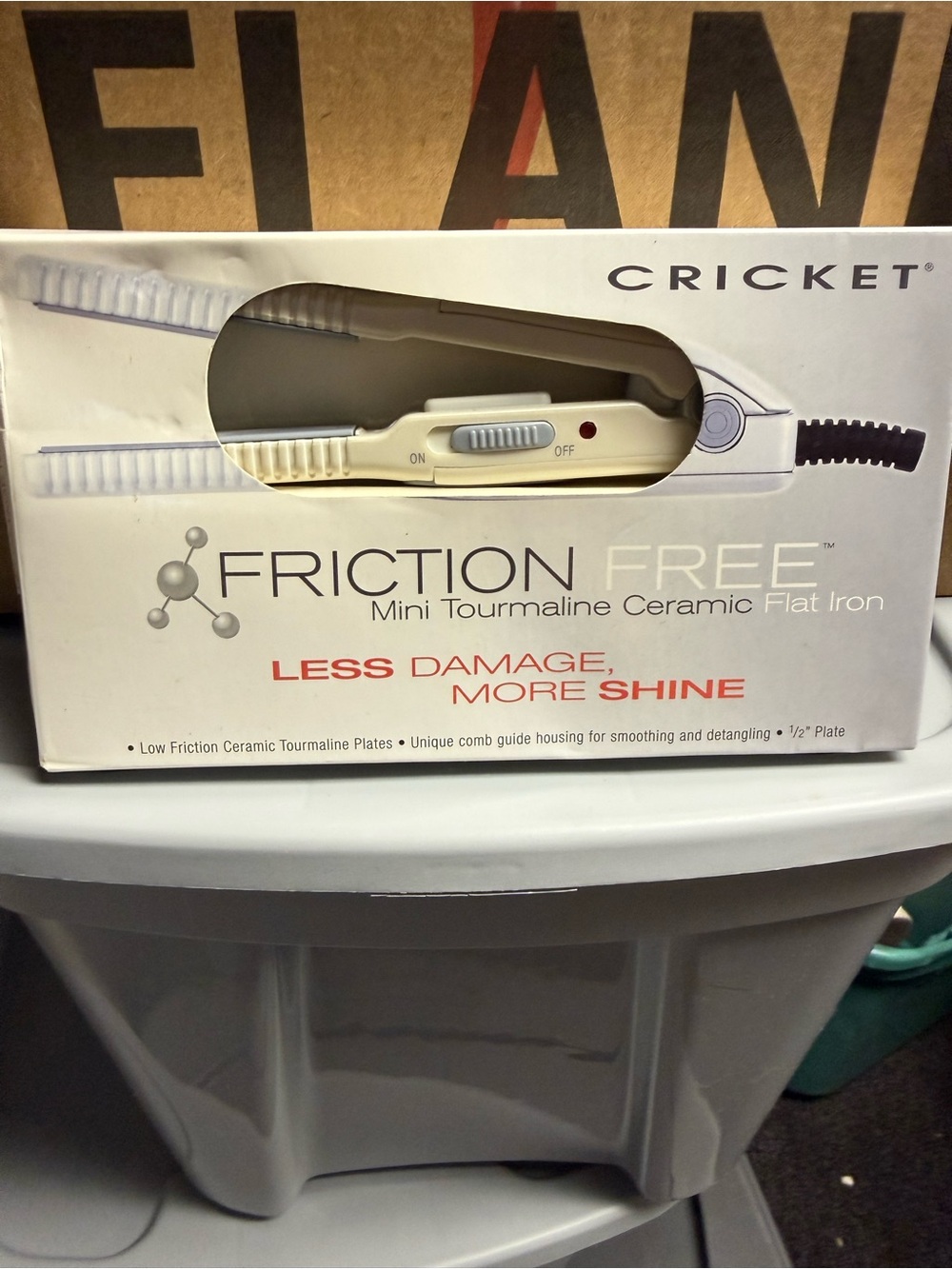 New Cricket Friction Free Mini Tourmaline Ceramic Flat Iron - Creamgrey5
